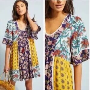 Lilka,  By Anthropologie Patchwork Trapeze Dress ....
